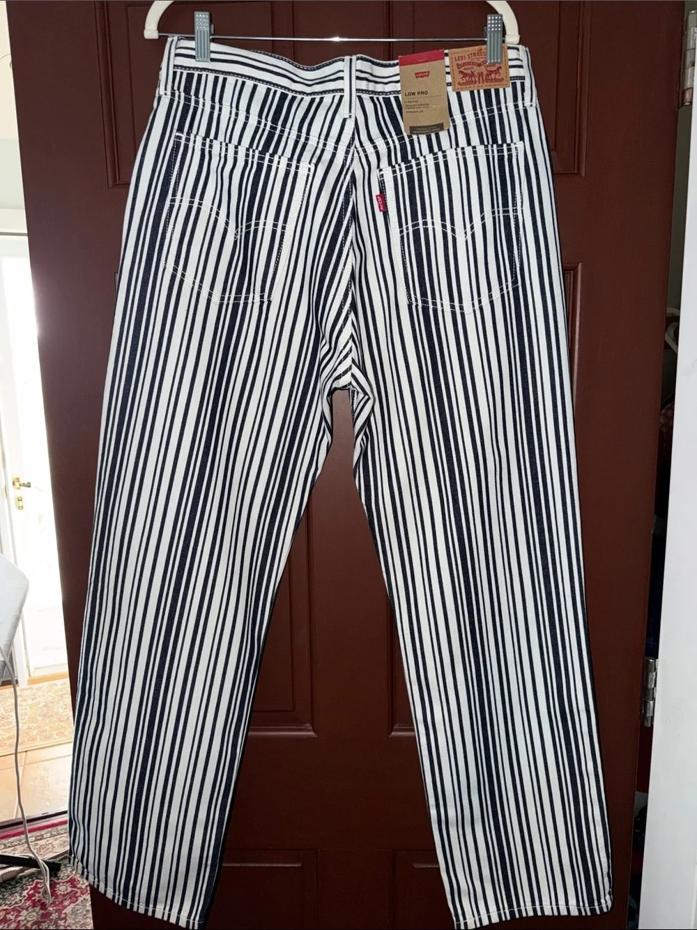 Levi's Low Pro Railroad Stripe Jeans NWT Women's Relaxed Straight Leg Mid Rise